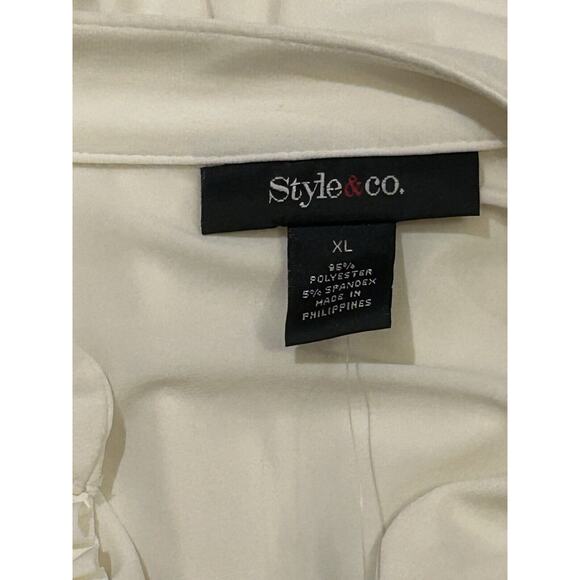 NWT Style & co XL Eggshell Ruffled Blouse - Picture 5 of 5